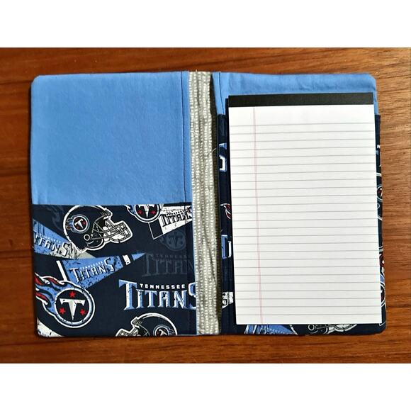 Handmade Tennessee Titana NFL Fabric Notebook Pad Cover 6"x 9.5" - Picture 2 of 3